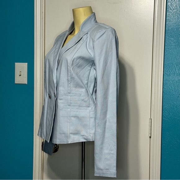CAbi 725 WedgeWood Jacket Light Blue Double-Breasted Blazer Raised Collar 6 NWT - Picture 3 of 16